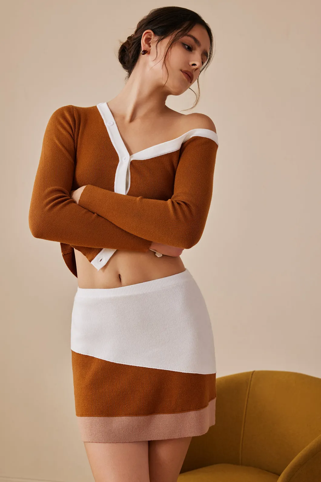 Color Block Knit Mini Skirt>MICAS Sale