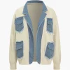 Color Block Patchwork Denim Sweater Cardigan>MICAS Hot