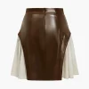 Color Block Patchwork Ruched Zipper Skirt>MICAS Fashion
