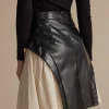 Color Block Patchwork Ruched Zipper Skirt>MICAS Fashion