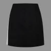 Color Block Pleated Asymmetrical Skirt>MICAS Sale