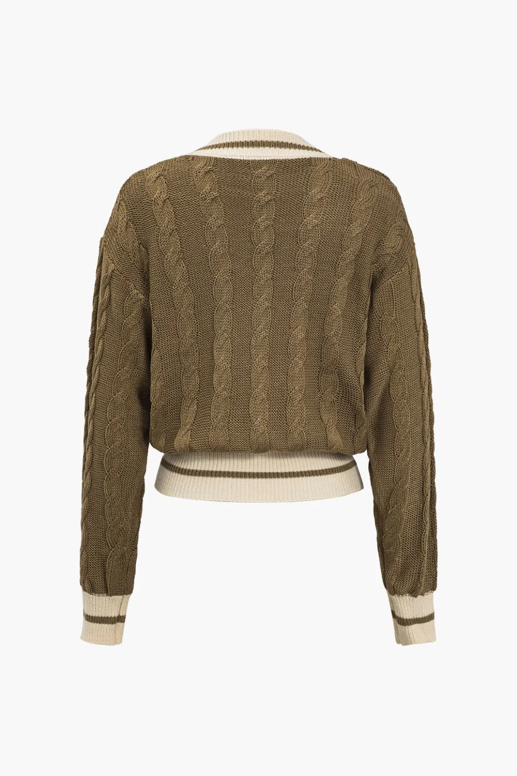 Color Block Print Button Sweater Cardigan>MICAS Outlet