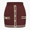Color Block Print Knit Button Skirt>MICAS Sale