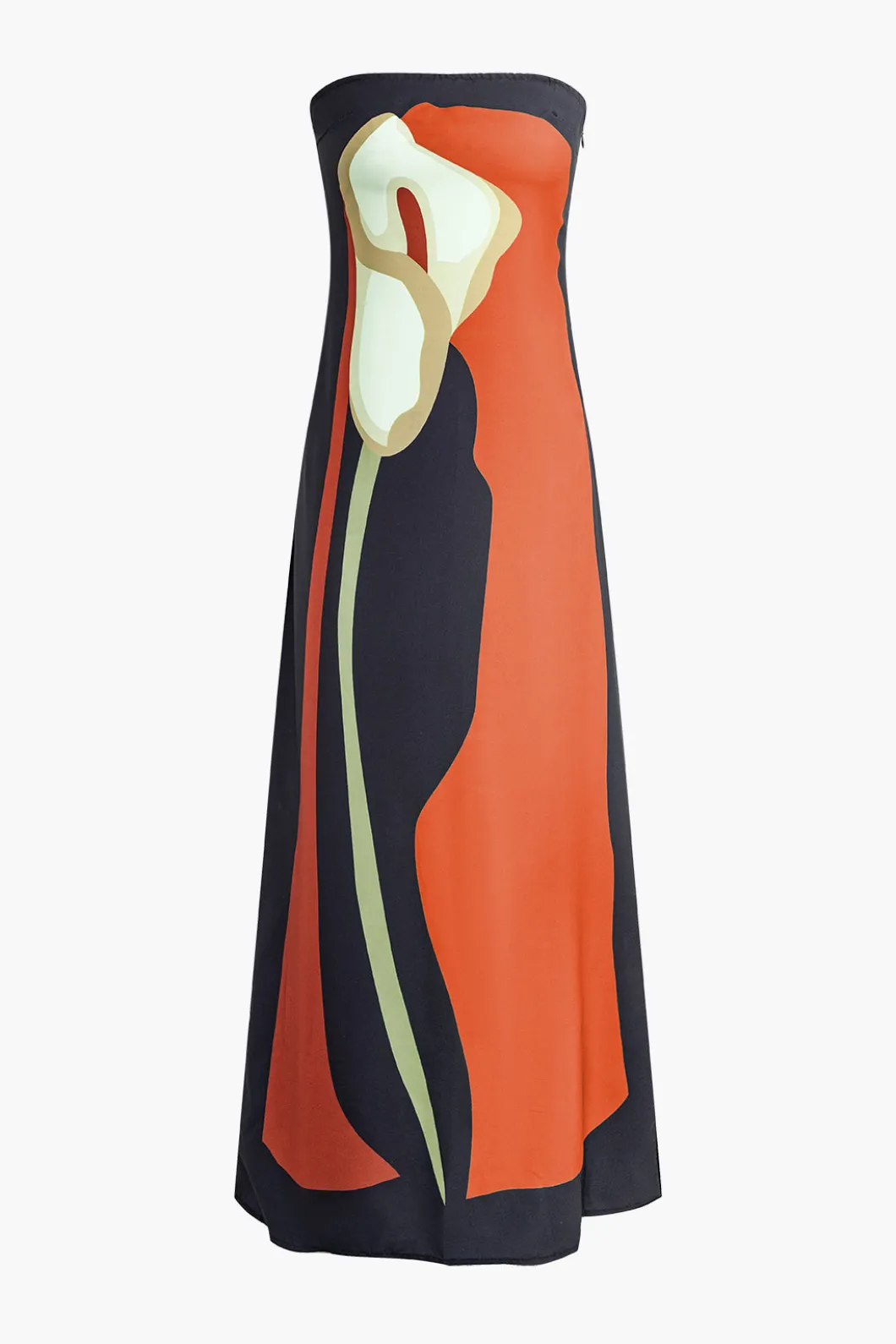 Color Block Strapless Slit Maxi Dress>MICAS Clearance