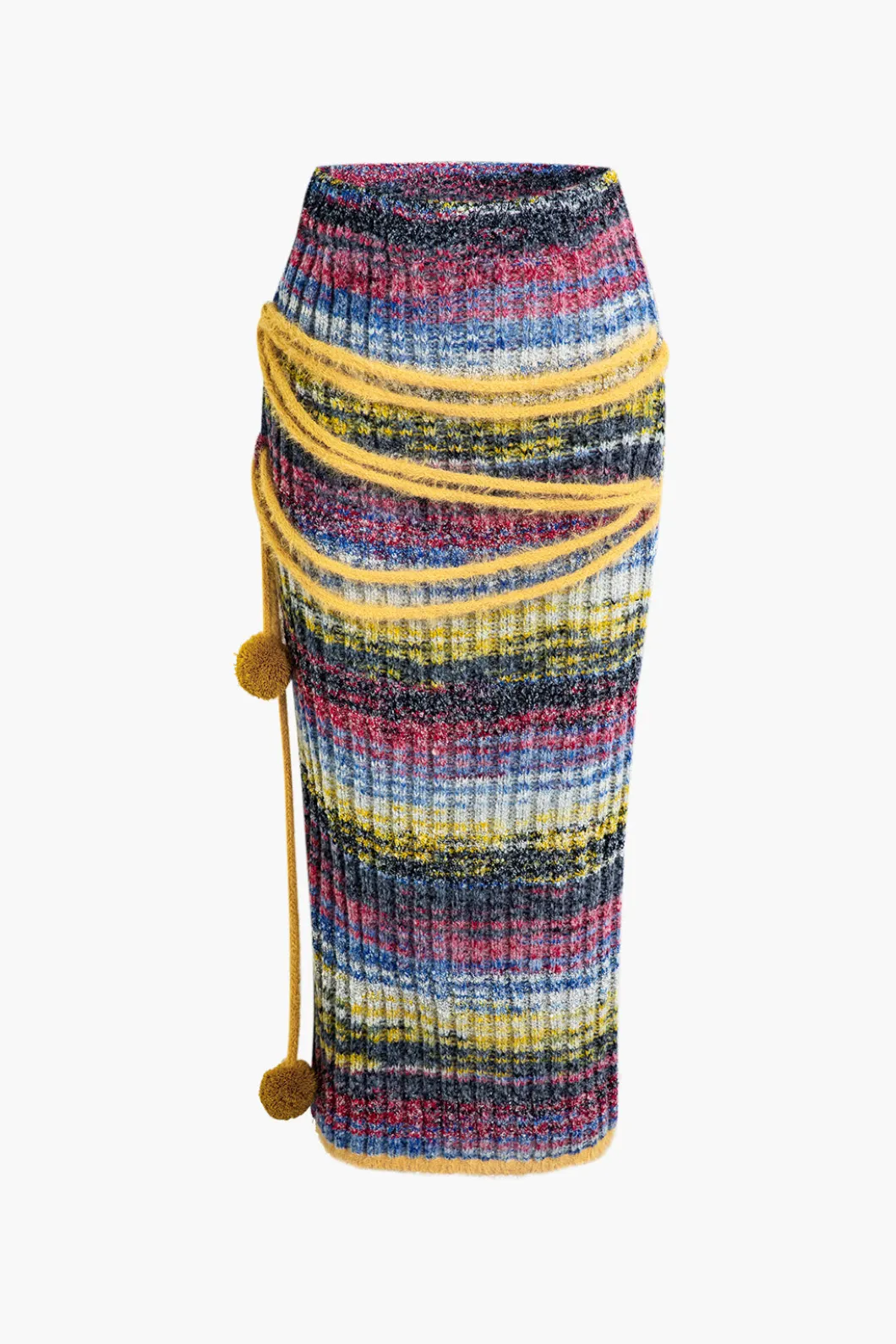 Color Block Sweater Fringe Trim Skirt>MICAS Discount
