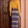 Color Block Sweater Fringe Trim Skirt>MICAS Discount