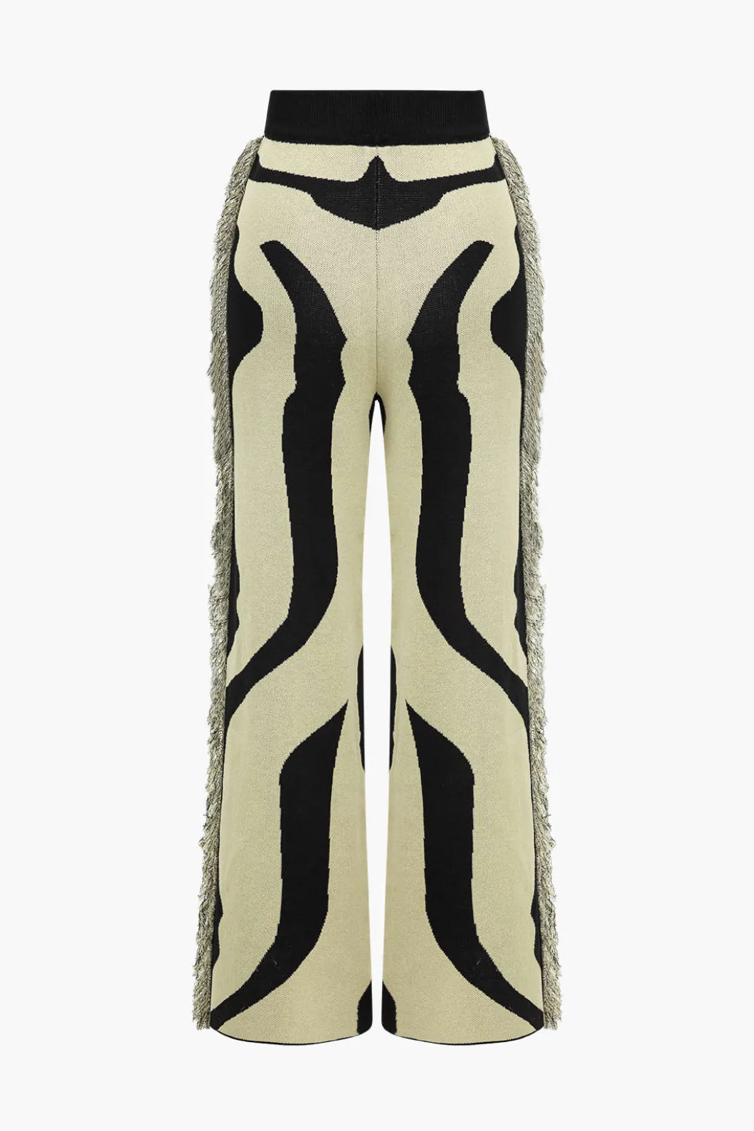 Contrast Abstract Print Fringe Sweater Trousers>MICAS Best