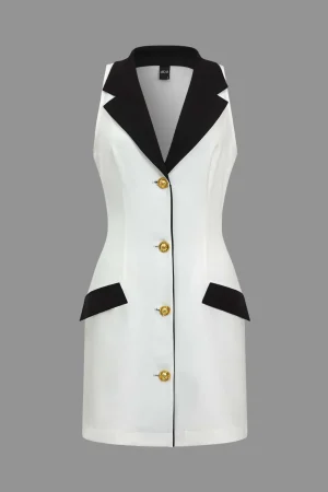 Contrast Button Mini Dress>MICAS Outlet