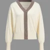 Contrast Button Sweater Cardigan>MICAS Hot