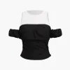 Contrast Cold Shoulder Tee>MICAS Discount