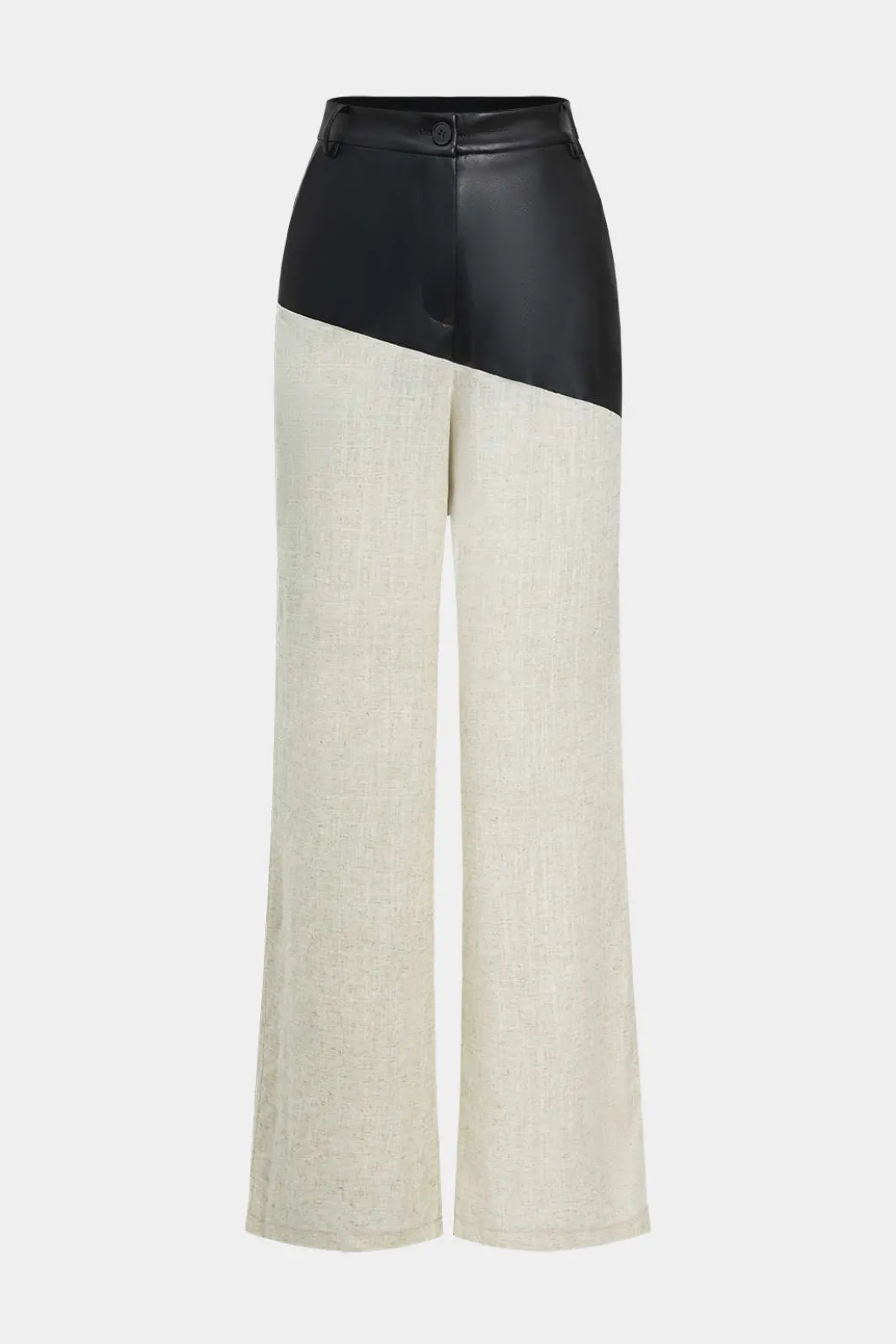 Contrast Color Block Print Straight-leg Trousers>MICAS Clearance