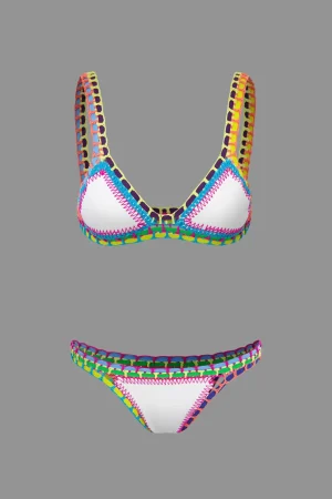 Contrast Crochet Trim Bikini Set>MICAS New