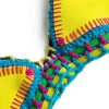 Contrast Crochet Trim Bikini Set>MICAS New