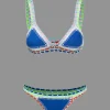 Contrast Crochet Trim Bikini Set>MICAS New