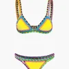 Contrast Crochet Trim Bikini Set>MICAS New