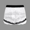 Contrast Crochet V-Neck Knit Shorts Set>MICAS New