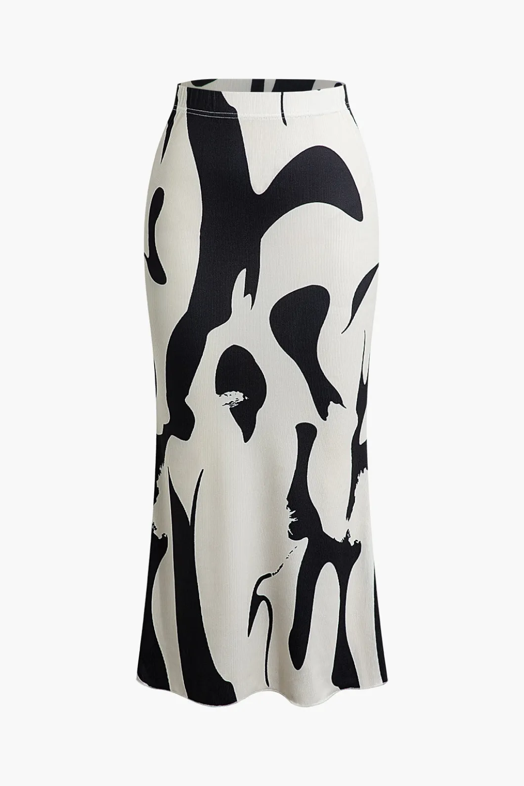 Contrast High Waist Midi Skirt>MICAS Online