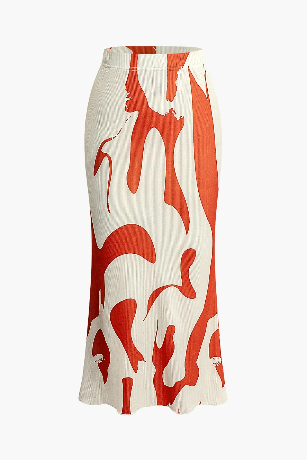 Contrast High Waist Midi Skirt>MICAS Online