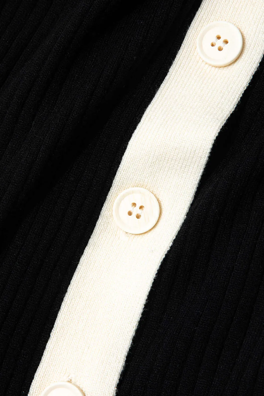 Contrast Knit Button Up Midi Dress>MICAS Clearance