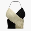 Contrast Knit Crossed Tie-Up Tank Top>MICAS Fashion