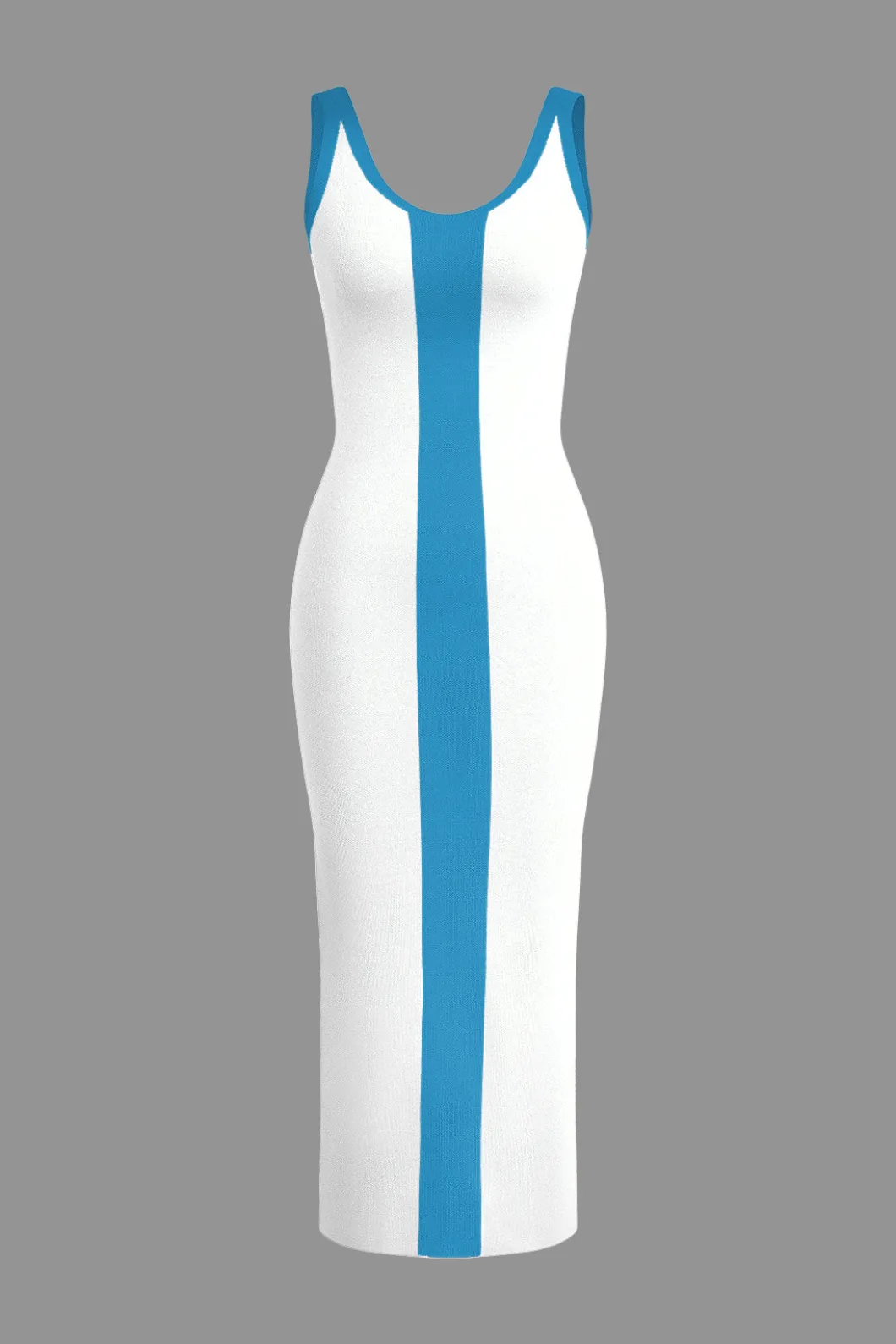 Contrast Knitted Slit Midi Dress>MICAS Discount