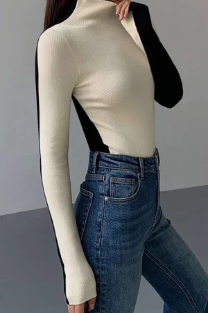 Contrast Long-Sleeve Top>MICAS Clearance