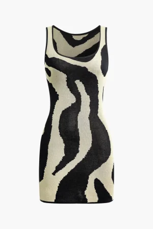 Contrast Sleeveless Knit Mini Dress>MICAS Sale