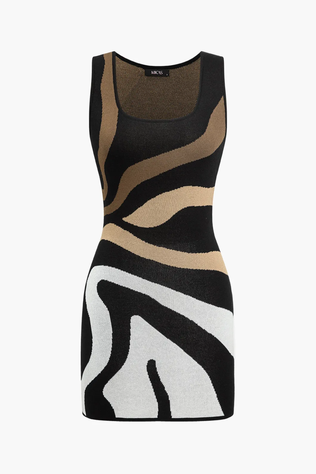 Contrast Sleeveless Knit Mini Dress>MICAS Sale