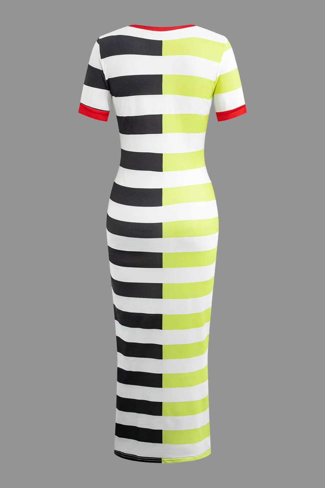Contrast Striped Maxi Dress>MICAS Fashion