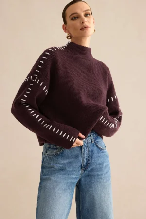 Contrast Sweater Long-Sleeve Top>MICAS Discount