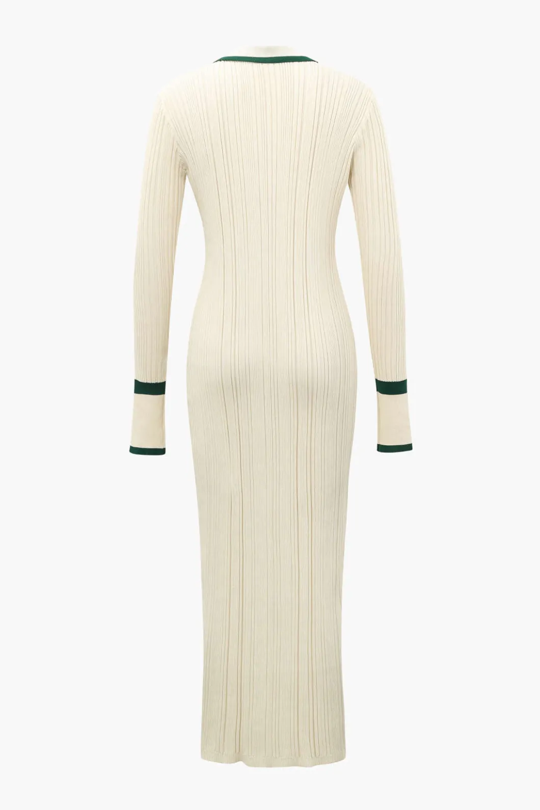 Contrast Trim Button Down Knitted Dress>MICAS Hot