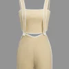 Contrast Trim Ribbed Tube Top And Shorts Set>MICAS Online
