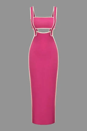 Contrast Trim Tube Top And Pinafore Dress Set>MICAS Clearance