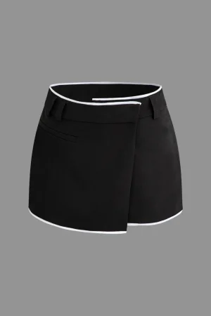 Contrast Trim Wrap Skort>MICAS Clearance
