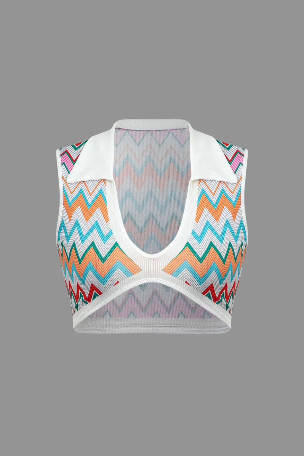 Contrast V-neck Crop Knit Tank Top And Split Maxi Skirt Set>MICAS Clearance