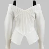 Contrast V-neck Sweater Long-Sleeve Top>MICAS Hot