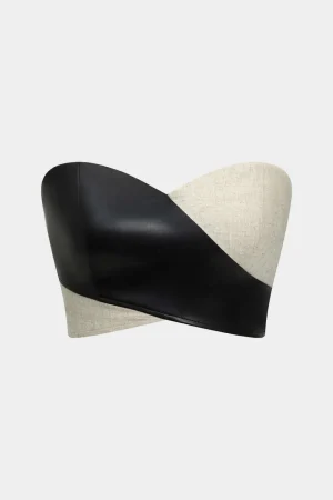 Contrast Zipper Tube Top>MICAS New