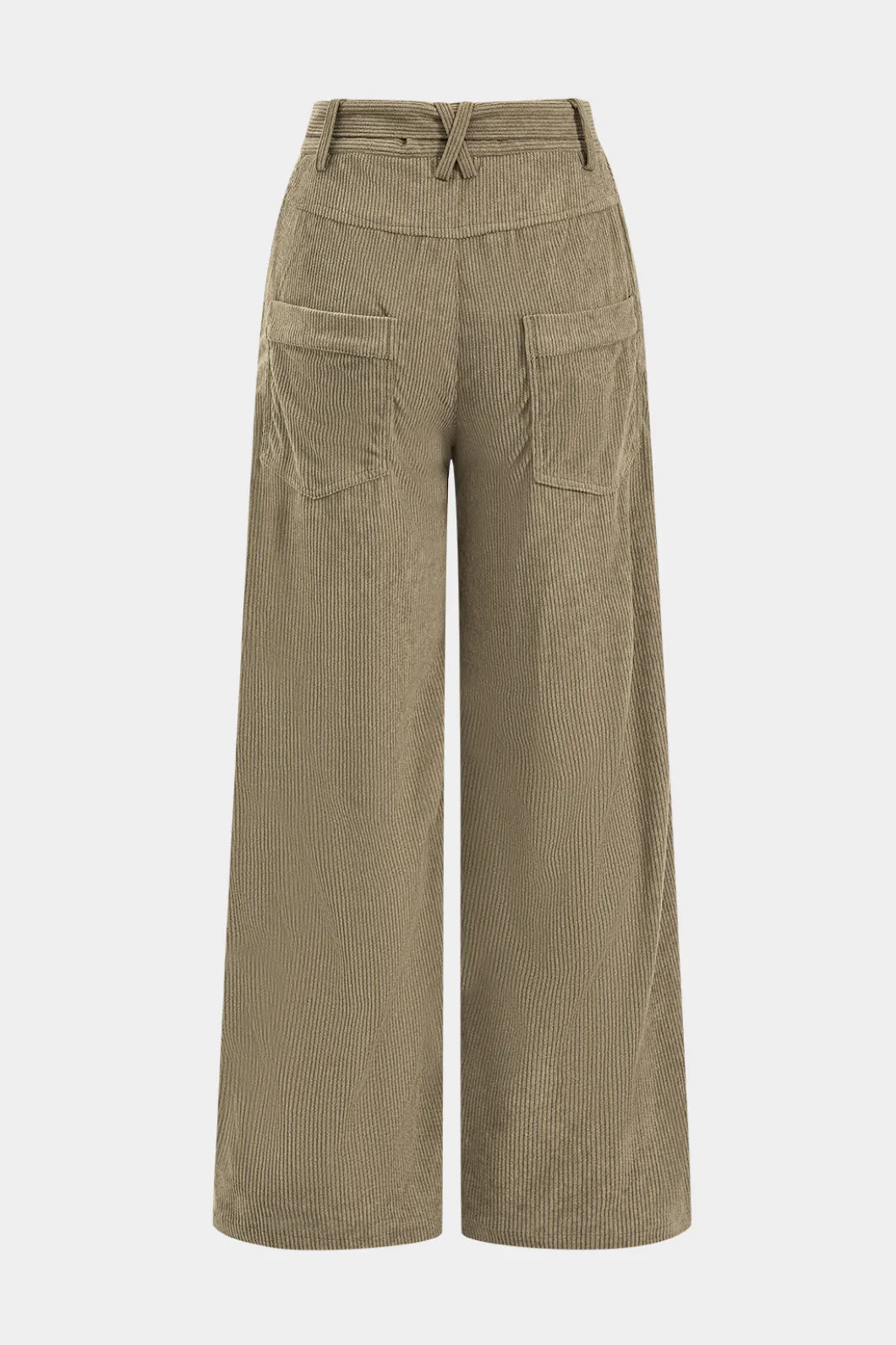 Corduroy Tie Front Wide Leg Trousers>MICAS Online