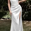 Corset Cowl Neck High Slit Maxi Dress>MICAS Clearance
