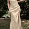 Corset Cowl Neck High Slit Maxi Dress>MICAS Clearance