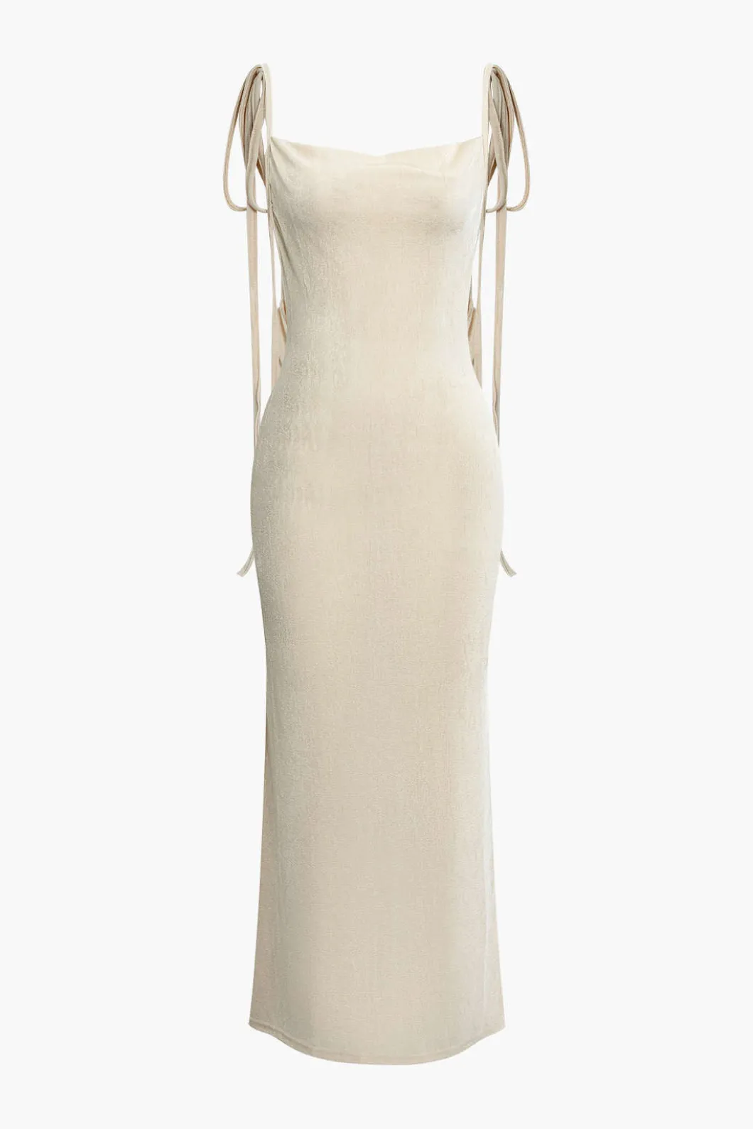 Cowl Neck Backless Tie Maxi Dress>MICAS Outlet