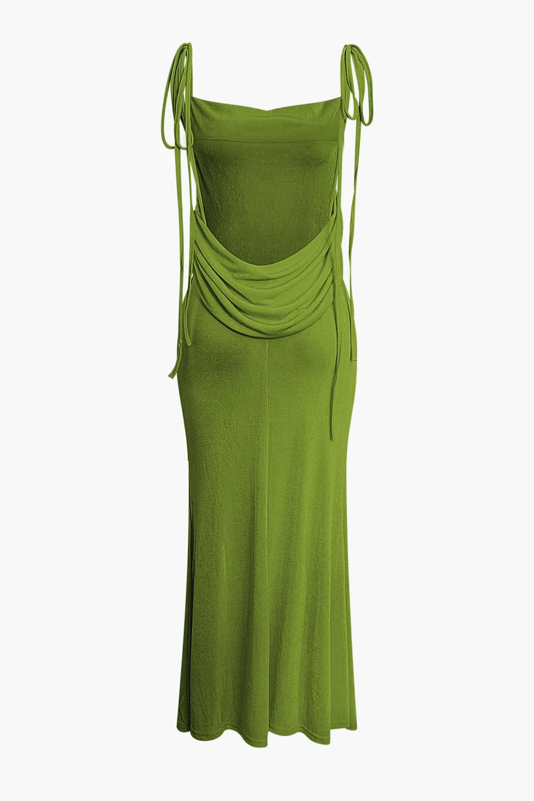 Cowl Neck Backless Tie Maxi Dress>MICAS Outlet