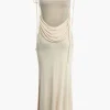 Cowl Neck Backless Tie Maxi Dress>MICAS Outlet