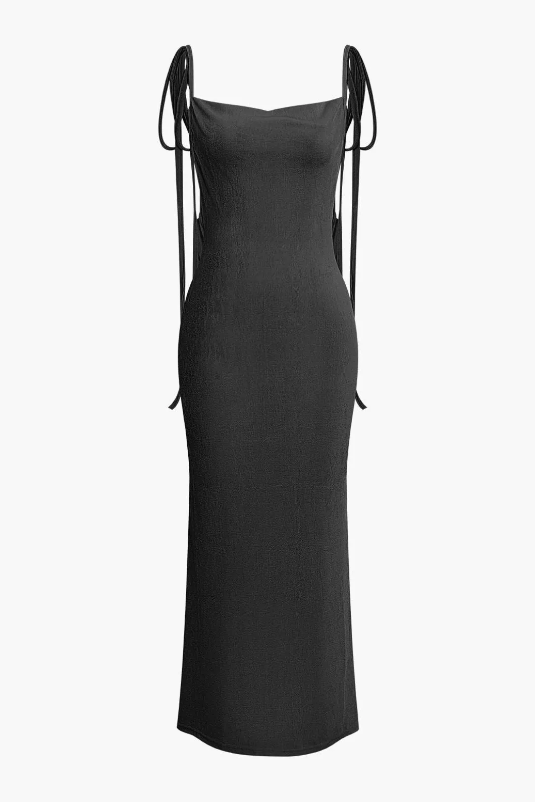 Cowl Neck Backless Tie Maxi Dress>MICAS Outlet