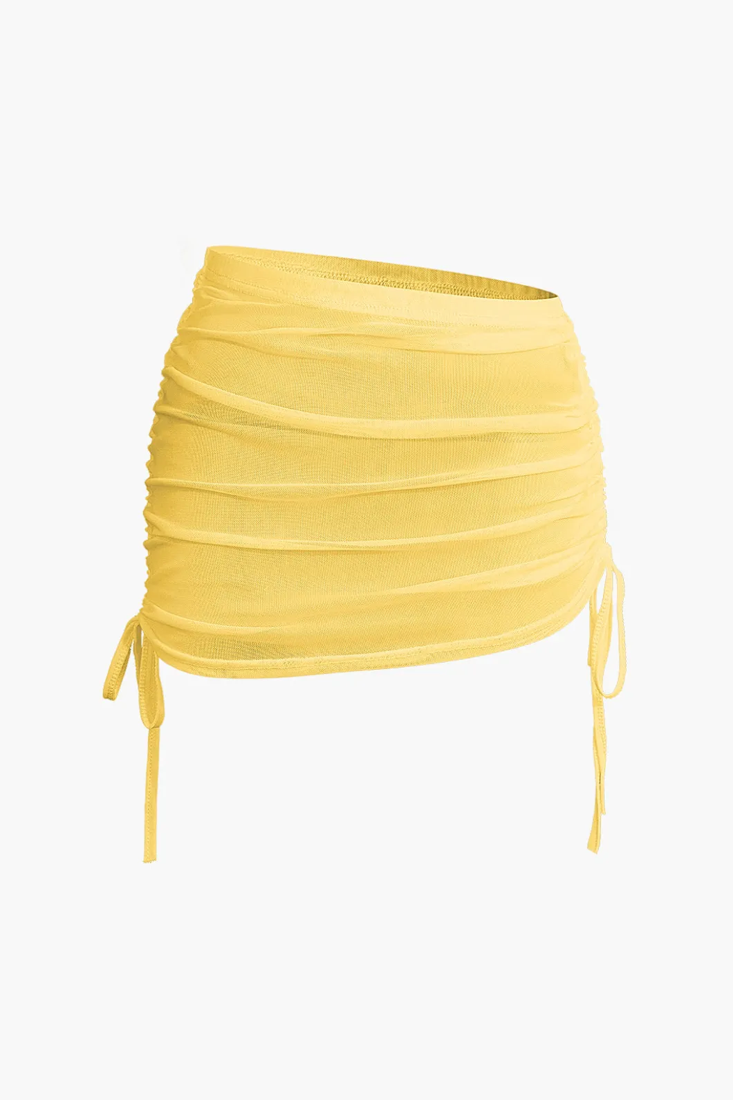 Cowl Neck Backless Tie Mesh Top And Asymmetrical Mini Skirt Set>MICAS Outlet