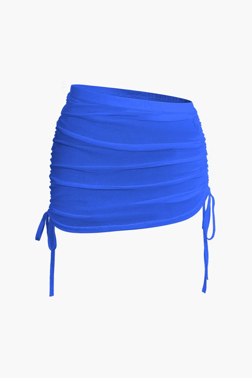 Cowl Neck Backless Tie Mesh Top And Asymmetrical Mini Skirt Set>MICAS Outlet