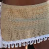 Crochet Shell Tassel Knit Skirt>MICAS Discount