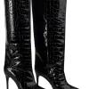 Crocodile Leather High Tube Pointed Toe Over The Knee Boots>MICAS Hot