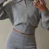 Cropped Zipper Top And Shorts Set>MICAS Sale