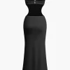 Cut Out Backless Bustier Slip Maxi Dress>MICAS Fashion